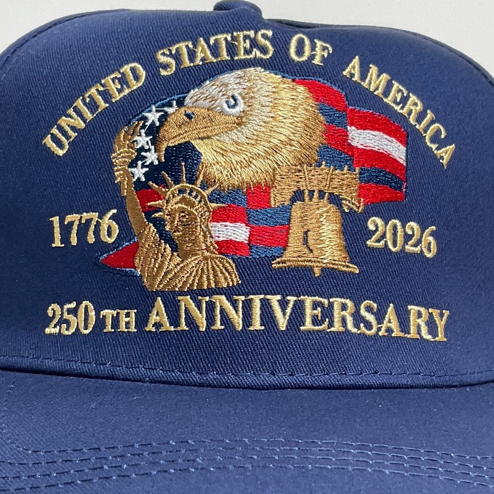 USA 250th Anniversary 1776 2026 United States  Baseball Cap Hat Embroidery  BLUE - Picture 2 of 5